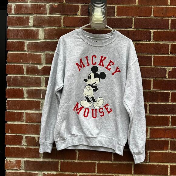 Grey Mickey Mouse Crewneck Sweatshirt - Picture 1 of 3
